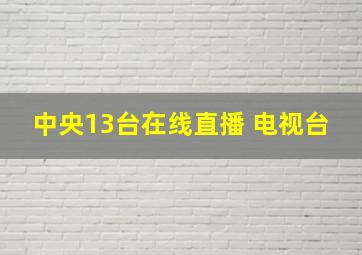 中央13台在线直播 电视台